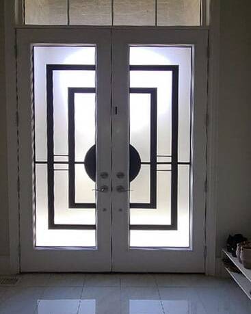 Constellation wrought iron door insert, installed (photo 20)