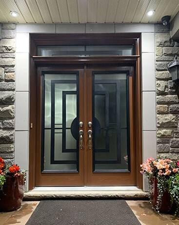 Constellation wrought iron door insert, installed (photo 22)