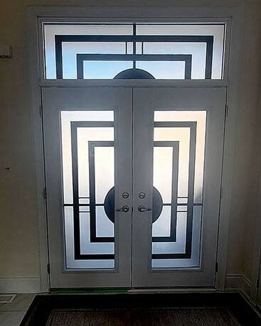 Constellation wrought iron door insert, installed (photo 23)