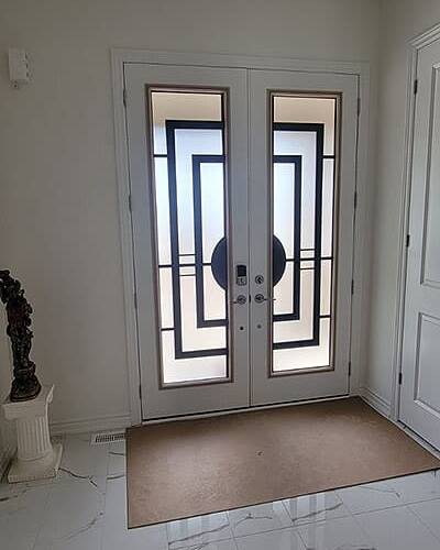 Constellation wrought iron door insert, installed (photo 24)