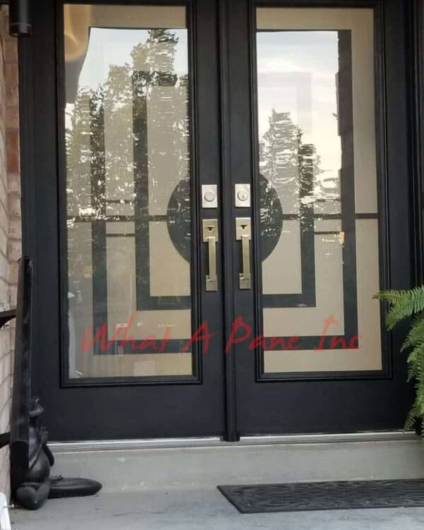 Constellation wrought iron door insert, installed (photo 25)