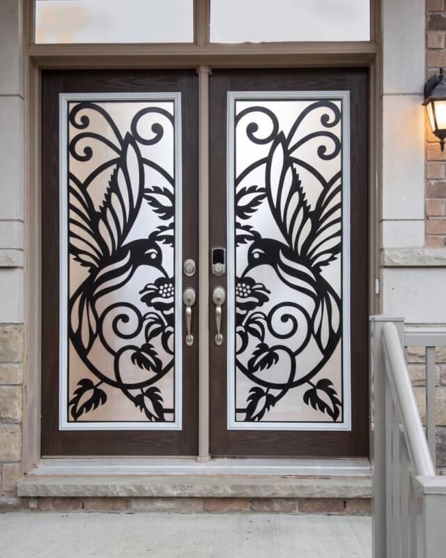Colibri laser cut iron door insert