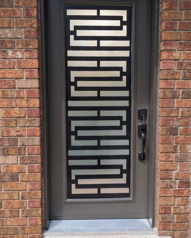 Defender laser cut iron door insert