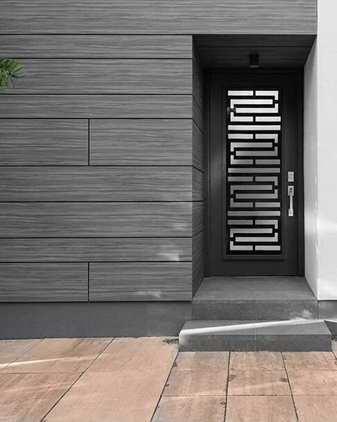 Defender laser cut iron door insert, installed (photo 9)