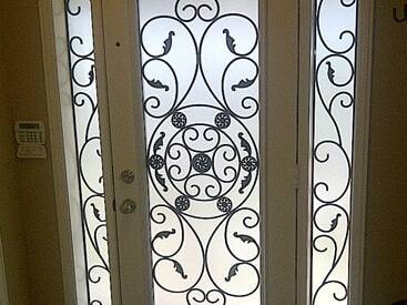 Destiny wrought iron door inserts, installed in Markham