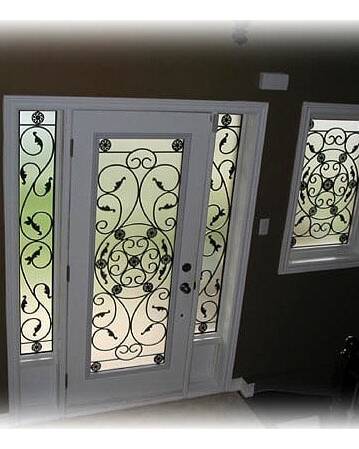 Destiny wrought iron door insert, installed (photo 5)