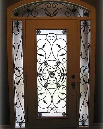 Destiny wrought iron door insert, installed (photo 6)