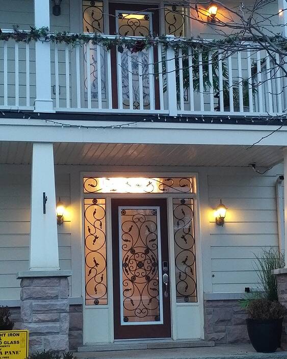 Destiny wrought iron door insert, installed (photo 10)