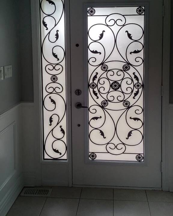 Destiny wrought iron door insert, installed (photo 12)