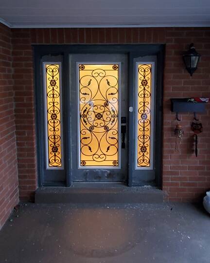 Destiny wrought iron door insert, installed (photo 16)