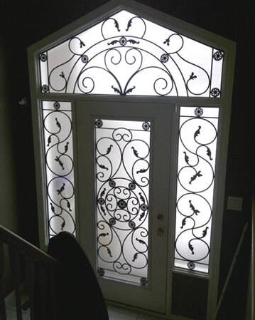 Destiny wrought iron door insert, installed (photo 17)