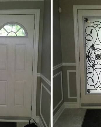 Destiny wrought iron door insert, installed (photo 22)