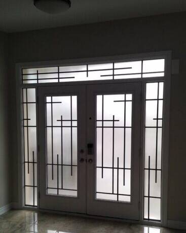 Enigma wrought iron door insert, installed (photo 4)