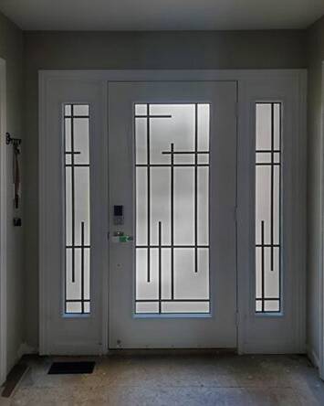 Enigma wrought iron door insert, installed (photo 11)