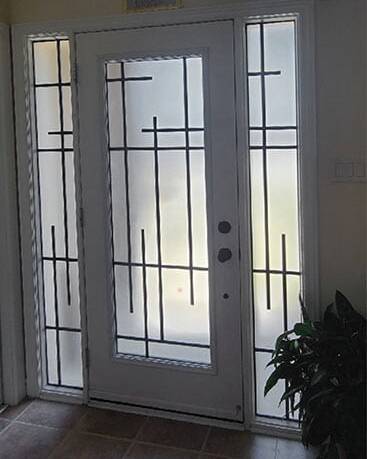 Enigma wrought iron door insert, installed (photo 12)