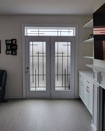 Enigma wrought iron door insert, installed (photo 19)