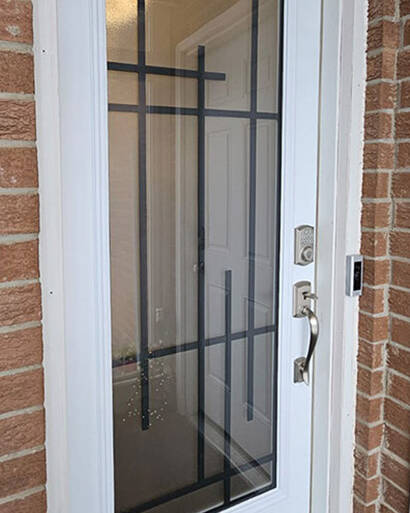 Enigma wrought iron door insert, installed (photo 20)