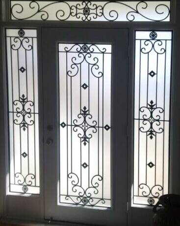 Florence wrought iron door insert, installed (photo 10)