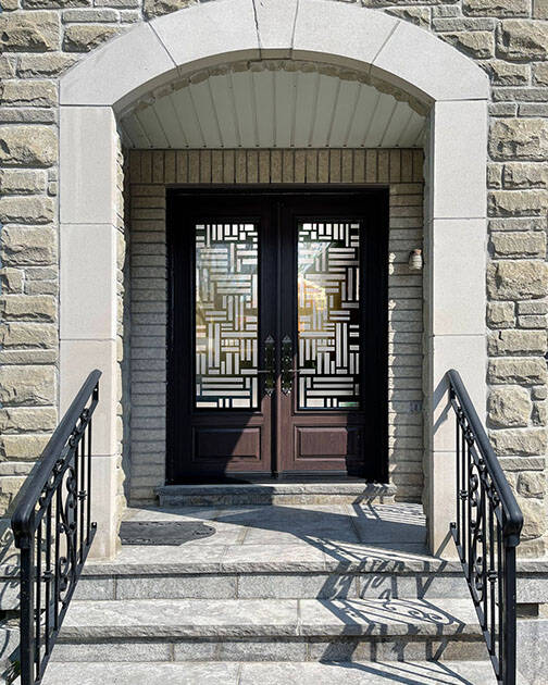 Fortress laser cut iron door insert, installed (photo 5)