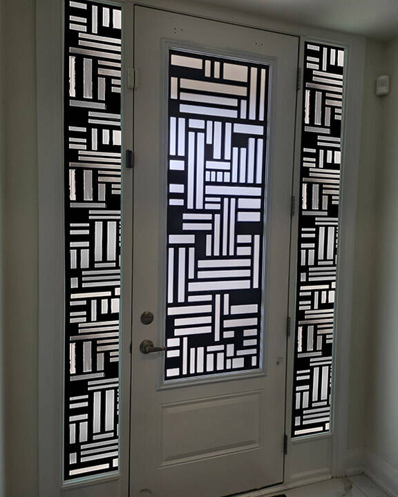Fortress laser cut iron door insert, installed (photo 8)