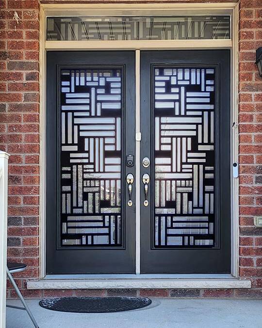 Fortress laser cut iron door insert, installed (photo 10)