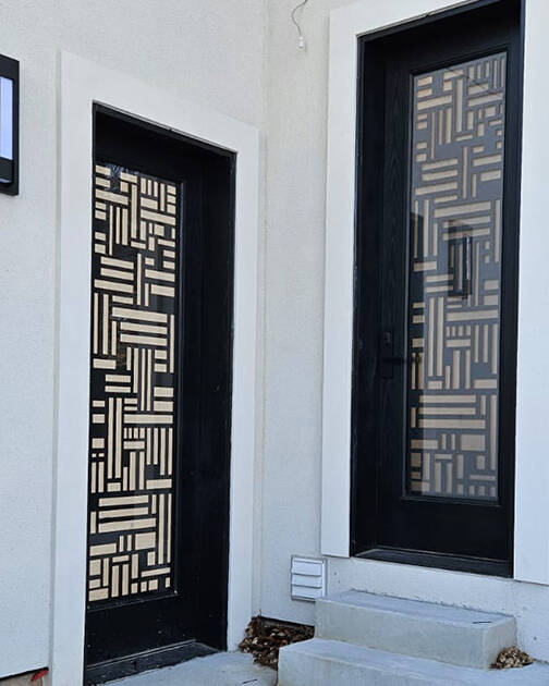 Fortress laser cut iron door insert, installed (photo 11)