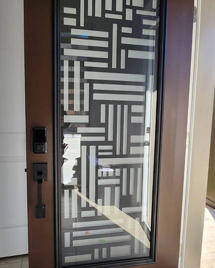 Fortress laser cut iron door insert, installed (photo 15)