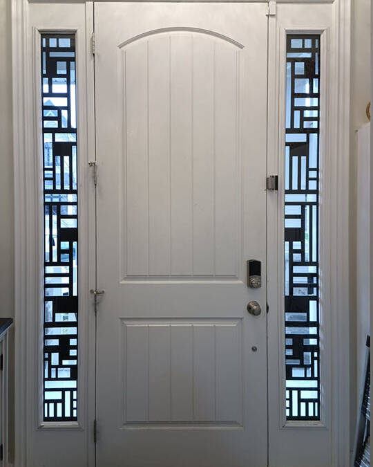 Fortress laser cut iron door insert, installed (photo 16)