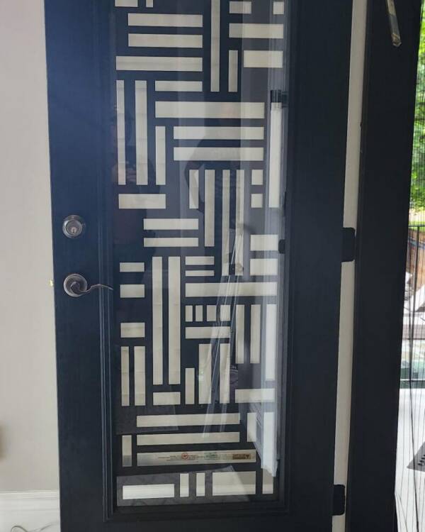 Fortress laser cut iron door insert, installed (photo 19)