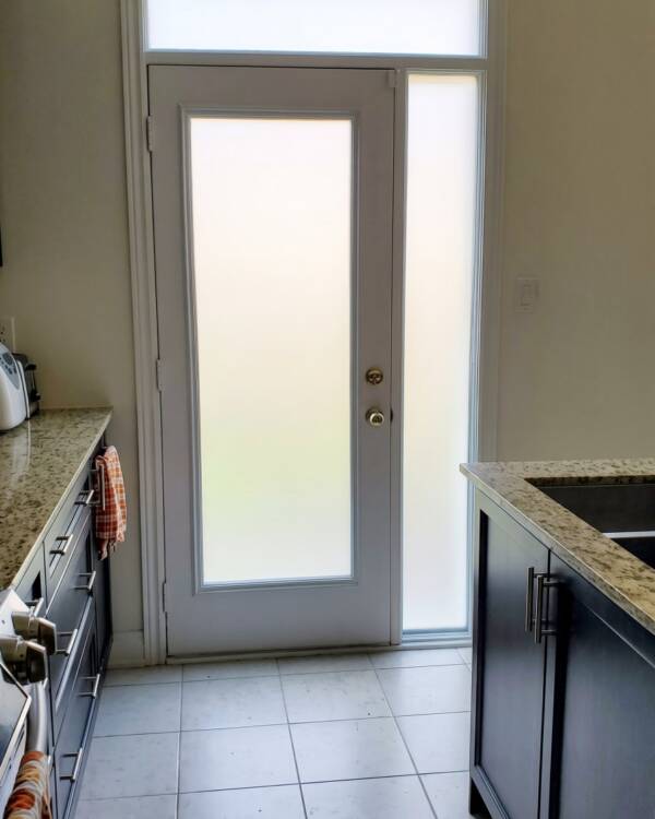 Frosted decorative glass door insert