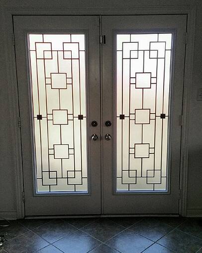 Artisan wrought iron door insert, installed (photo 2)