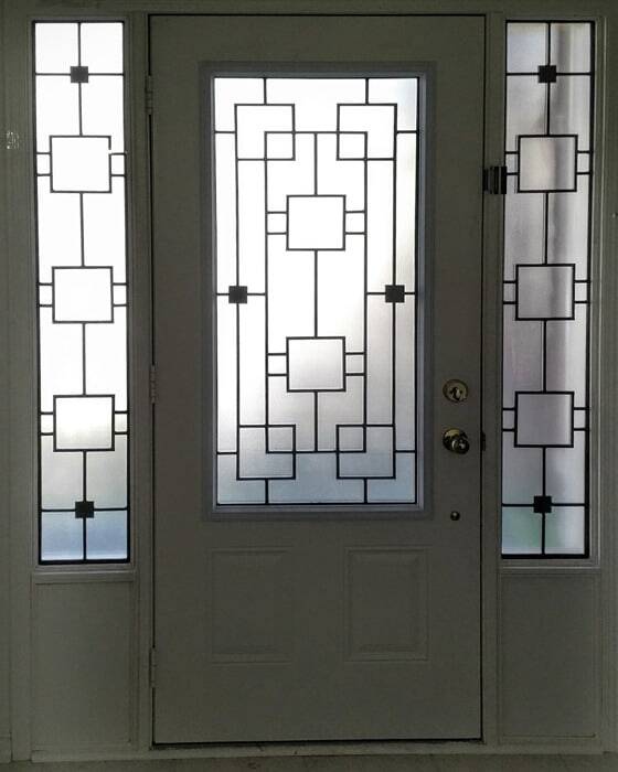 Artisan wrought iron door insert, installed (photo 3)
