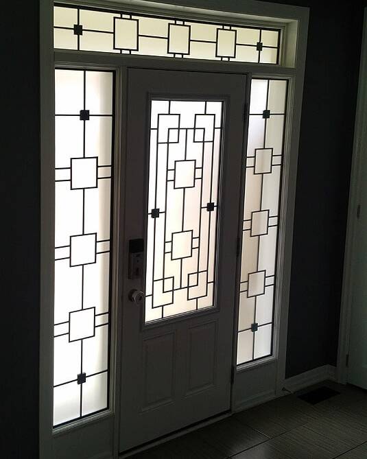 Artisan wrought iron door insert, installed (photo 4)