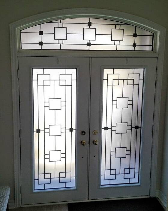 Artisan wrought iron door insert, installed (photo 5)