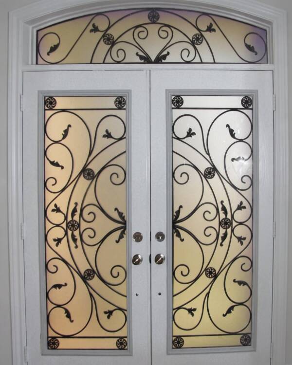 Juliana wrought iron door insert, installed (photo 3)