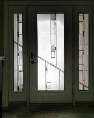 Integrity stained glass door insert, installed (photo 3)