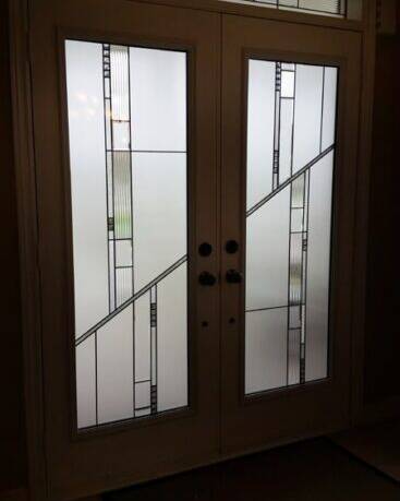 Integrity stained glass door insert, installed (photo 4)