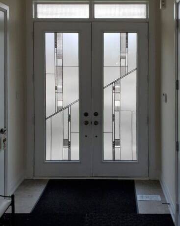 Integrity stained glass door insert, installed (photo 5)