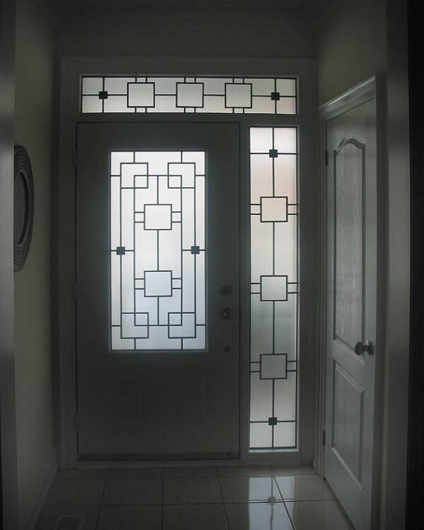 Artisan wrought iron door insert, installed (photo 9)