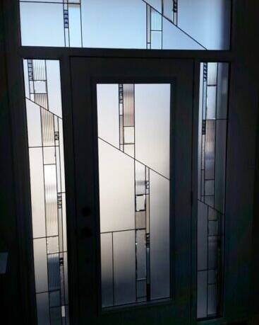 Integrity stained glass door insert, installed (photo 7)