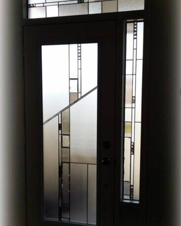 Integrity stained glass door insert, installed (photo 8)