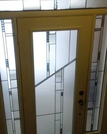 Integrity stained glass door insert, installed (photo 9)