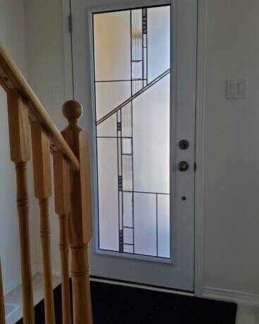 Integrity stained glass door insert, installed (photo 12)