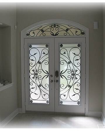 Juliana wrought iron door insert, installed (photo 2)