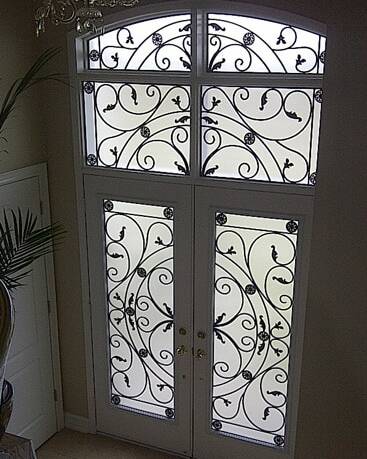 Juliana wrought iron door insert, installed (photo 4)