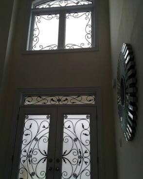 Juliana wrought iron door insert, installed (photo 5)