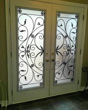 Juliana wrought iron door insert, installed (photo 6)