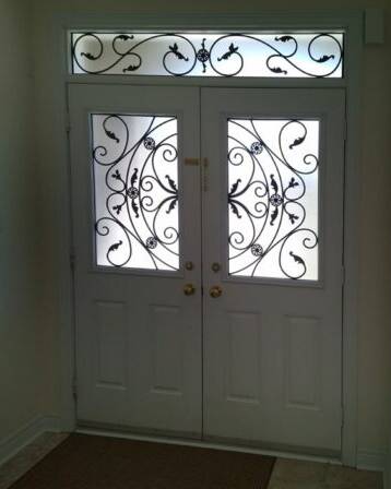 Juliana wrought iron door insert, installed (photo 7)