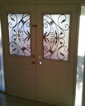 Juliana wrought iron door insert, installed (photo 9)