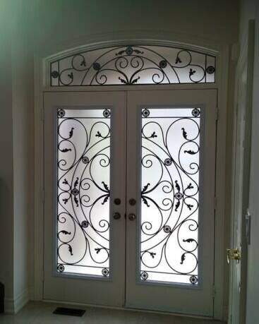 Juliana wrought iron door insert, installed (photo 10)
